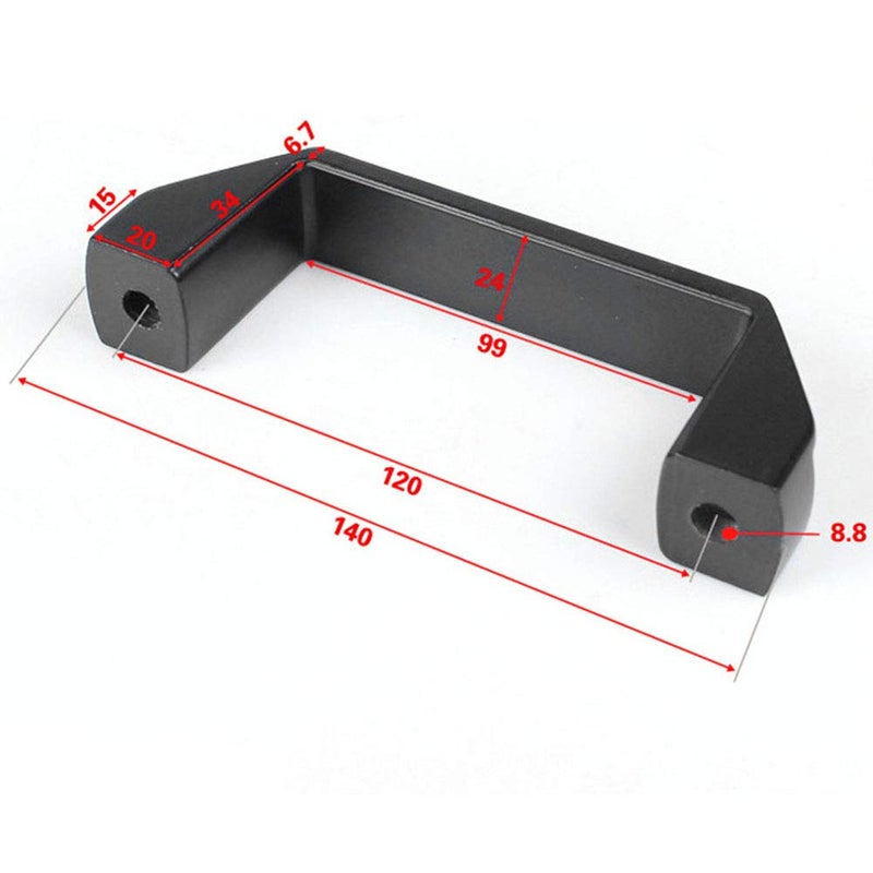 PZRT 2-Pack Black Aluminium Alloy Handle Rectangular Industrial Pull Handle for 30 Series Aluminum Extrusion Profile Accessories 120mm - Image 5